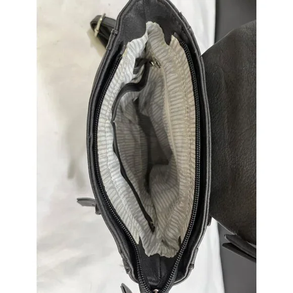 Vintage Women's Matte Black Mini Floral Backpack SKU 6117 - Picture 3 of 8